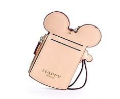 Reisen PU-Leder-Karte Identifikation-Halter-Beutel-Nette Karikatur Minnie kleine Bank Bus Kreditkartenetui Schlüsselmappe Kettengehäuse MDYHJDHYQ (Color : 6, Size : Kostenlos)