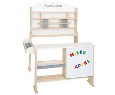 Kaufmannsladen Kaufladen aus Holz in Natur / Weiss von Beluga mit reichlich Stauraum und Magnettafel - ohne abgebildetetes Zubehör