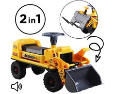 deAO Sitzbagger für Kinder-Toller Bagger-Spaẞ für Drauẞen mit Traktor BAGGER
