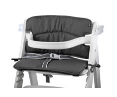 Tinydo® Hochstuhl-Sitzkissen optimal für Roba und ähnliche Treppenhochstühle - 2teilg. Set mit Memory-Schaum-Dämpfung Sitzverkleinerer-Auflage für Babystühle rutschfest pflegeleicht (dunkelgrau)