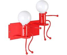 Kreative Led Dekorative Wandlampe Nordic Kinderzimmer Tv Hintergrund Antik Doppel Puppe Wandlampe-Gelb Lampe