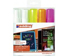 Edding 4090 chalk - Marker - für Glas, Spiegel, Tafel - wasserbasierte Flüssigkreide - 4-15 mm - Packung mit 5