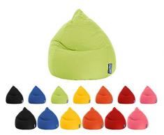 lifestyle4living Sitzsack für Kinder und Jugendliche, Grün, Microfaser Bezug, Pflegeleichter und bequemer Beanbag Easy XL Liegesack 220 l
