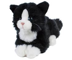 Kuscheltier Katze Kätzchen Kater Boots 22 cm (30 cm mit Schwanz) Plüschtier Plüschkatze schwarz/weiß