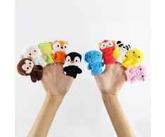 GAcreatives Fingertiere Fingerpuppen Handkasperletheater Baby Puppets 10 Stück Tier Babyspielzeug