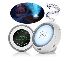 reer 50080 Projektor Babyphone mit Sternenhimmel-Nachtlicht und Wiegenlied-Funktion, Weiß
