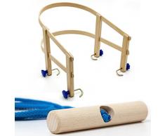 Holzfee Schlitten-Zubehör-Set Schlittenlehne + Schlittenleine