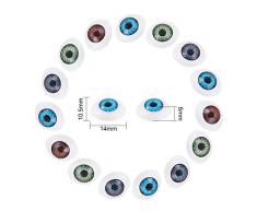 PandaHall 120 zählt Kunststoff Scary Eyes Hohl Oval Flat Eyes Hälfte für DIY Handwerk Puppen Porzellan oder Reborn Puppe Bär Stofftier Spielzeug, zufällig 4 Farben