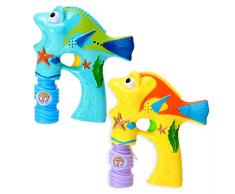 trendaffe 2er Set Fisch Seifenblasenpistolen mit Licht und Sound - Fishy Seifenblasen Pistole