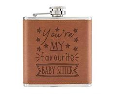 YouRe My Favourite Baby-Sessel Stars 6oz PU Leder Flachmann Braun
