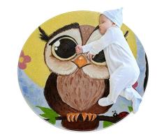ghbdfg Aquarell Moonlight Eule Teppich, Baby Boden, Spielmatte, Krabbelmatte, Spielmatte, Dekoration für Kinderzimmer, 70 x 70 cm, mehrfarbig02, 80x80cm/31.5x31.5IN