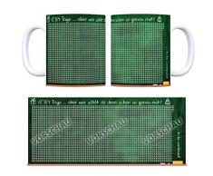 Tafel des Lebens - Tasse zum 35. Geburtstag - 12784 Tage gelebt Tasse Kaffeetasse Becher mug Teetasse Büro 35 Jahre alt Geschenkidee Geburtstagstasse Geburtstagsgeschenk Tafel Schule Kreide Schwamm