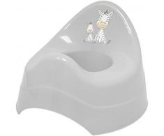 Bieco Töpfchen für Kinder mit Musik grau, mit Zebra Motiv, Ab 8 Monate WC/Klo Kinder-Toilette, Potty, Kindertopf, Lerntöpfchen, , Klositz Kinder