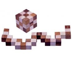 Schlangenwürfel 3x3 Gr. M - 6x6x6 cm - Snake Cube - Würfel Schlange - 3D Puzzle - Denkspiel - Knobelspiel - Geduldspiel - Logikspiel aus edlem Holz