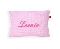 Kissen mit Namen Kinder Mädchen Vichy Karo rosa (Geburtsgeschenk: Dekokissen fürs Kinderzimmer)