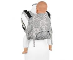Fidella Onbuhimo Rückentrage für Kinder I Ideal während der Schwangerschaft I Babytrage aus 100% Bio Baumwolle I Tragerucksack mit Sicherheitsschnalle I Grau