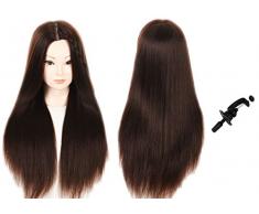 Frisierkopf, Stylingkopf für Frisöre, 71 cm, Kunsthaar, Kopf mit kostenloser Klammer