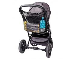 Diago Universal Einkaufsnetz XL für Kinderwagen, Buggy, Sportwagen, Jogger und Zwillingswagen/ einfacher Klickverschluss/ extra großes Kinderwagennetz - Schwarz
