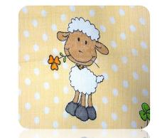 Family-Kollektion 5er Pack Mullwindeln bunt I hautfreundliches & angenehm weiches Schmuse-Tuch I Spucktücher Baby aus 100% Baumwolle I 5 Stück Baumwoll-Tücher 70 x 80 cm (Schafe gelb)