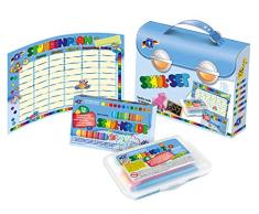 Feuchtmann Spielwaren 6280150 - SCHUL-KNET Schul-Set mit Knete, Schulkreiden und Stundenplan im Geschenkkarton