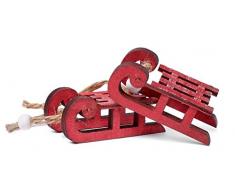 VBS Mini-Schlitten Anhänger Rot 2 Stk. Weihnachten Miniatur 6x3x2cm Vintage Christbaumschmuck Tannenbaum