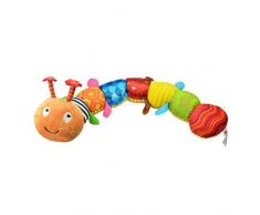 Pywee Musikalische Raupe Crinkle Rassel weiches Baby Spielzeug mit Ring Glocke Höhenskala Baby Plüschtier