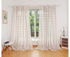 Eastery Elegant Schlaufenschal Karo Supersanft Vorhang Gardine Dekoschal Top Qualität 1Er Einfacher Stil Pack Blau Streifen 140 * 245Cm (Color : Rot Streifen, Size : 245X140.Pcs X1)