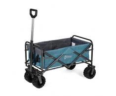 Sekey Faltbarer Bollerwagen Faltwagen Handwagen Außenschubkarre Strandwagen Folding Wagon Outdoor Gartenanhänger Transportwagen für Alle Gelände Geeignet, Hellblau