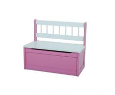 Unbekannt Kinder Truhenbank pink/weiß 60 x 50 x 30 cm Aufbewahrung Kinderzimmer Ordnung