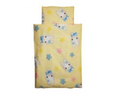 Amilian® Kinderwagenset Baby Bettwäsche Garnitur für Kinderwagen Kissen Decke NEU Gelb 3D