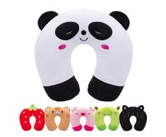 H HOMEWINS Reisekissen Kinder Nackenkissen Niedliche Tierform Nackenhörnchen Kopfstütze Baby Reise Schlafkissen Nackenstützkissen für Zuhause, Reisen im Auto Flugzeug Zug (Panda)
