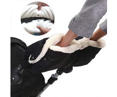Trounistro Handwärmer, Handschuhe Kinderwagen Handmuff Kinderwagen Handschuhe mit warme Fleece und Baumwolle Innenseite,Wasserfest atmungsaktiv und windfest,Universalgröße für Kinderwagen - Schwarz