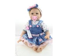 ZIYIUI Lifelike 22 inch 55 cm Reborn Babypuppe Mädchen Lebensechte Newborn Soft Silikon Spielzeug Puppe Realistische Kind Geburtstagsgeschenk