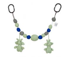 lovely lemon Kinderwagenkette aus gehäkelter Baumwolle in Mint | Für Mädchen & Jungen | Geschenk zur Geburt & Taufe | Giraffen Motiv | Geeignet als Babybettkette | Länge 40cm