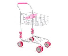 Einkaufswagen aus Metall mit integriertem Puppensitz, tolle Ergänzung zum Kaufladen