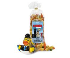 Badeente und bunte Pasta London