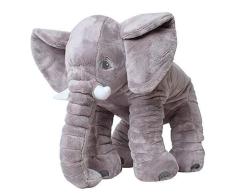 lulupila Plüschelefant Stofftier Puppe Elefant Stofftier Kuscheltier Plüschtier Schmusetier Flauschiges Plüsch Tier (Grau,60cm)
