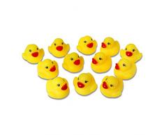 Schramm® 12 Stück Gummiente Quietsche Ente gelb ca. 3,5 cm Quietscheente Badeente Bade Ente Enten Badeenten Gummienten