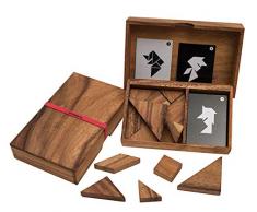 ROMBOL Tangram, das älteste Legespiel der Welt, Doppeltangram, Tangram für 2 Personen, Holz, Legespiel, Holzspiel, Denkspiel, Knobelspiel, Geduldspiel aus Holz