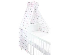 TupTam Babybett Himmel mit Schleifchen, Farbe: Sterne Rosa 2, Größe: ca. 160x240 cm
