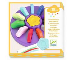 Djeco DJ09005 Farben: 12 Blumen-Wachsmalkreiden