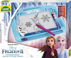 Lena 65692 Zauberzeichner Disney Frozen II, Magnettafel ca. 22 x 19 cm, Tafel mit Griff, Schieber und befestigten Stift, Maltafel für Kinder ab 3 Jahre, Zaubertafel zum Immer Wieder Bemalen, eisblau