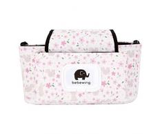 Kinderwagen Organizer Kinderwagentasche Baby Buggy Wickeltasche Universal Multifunktion Aufbewahrungstasche Stroller Organizer mit Reißverschluss Kinderwagen-Zubehör von Guizen (Blume)