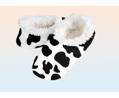 Snoozies Kuschel Hausschuhe im Kuh-Design, Schuhgrößen:Größe 38-39