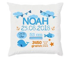 EZYshirt Personalisiertes Kissen als Glückwunsch zur Geburt | Geschenke zur Geburt | Babygeschenk für Jungen und Mädchen