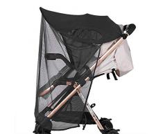 Sonnenschirm Sonnenverdeck Insektenschutz Mückennetz für Kinderwagen Universal Sonnenschutz mit abnehmbarem Moskitonetz, Anti-Wind und Anti- UV, Schutz vor Wespen & Stechmücken