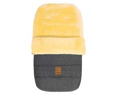 Eisbärchen 968 GM Großer Lammfellfußsack in grau meliert, grau
