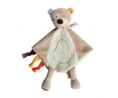 Toyvian Baby Schlaf Schmusetuch Lätzchen Handtuch Neugeborene Kinder beruhigung Spielzeug (Grauer Bär)