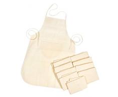 10 Kochschürzen für Kinder unifarben Bastelschürze Backschürze Malschürze Schürze 50x40 cm mit Fronttasche und Nackenband