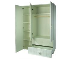 roba Kleiderschrank Cambino Play, 3 Türen, 2 Schubladen, Kleiderstange, Kinderzimmer Schrank, weiß